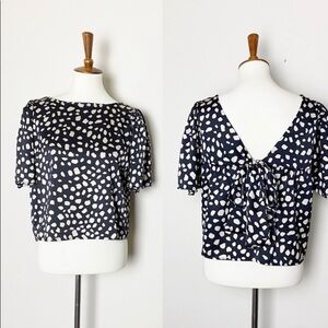Ann Taylor Loft Blouse Semi-crop Black S